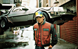 Man car upside down building - upside free wallpaper