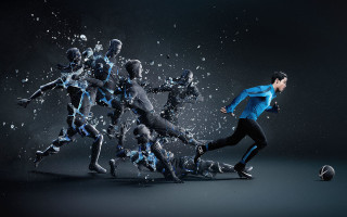 Kicking soccer group water splash - a man kicking free wallpaper