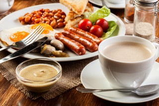 Plate food sausages eggs beans - egg free wallpaper for desktop