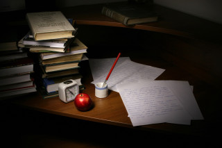 Desk books coffee pen paper - a stack of books free wallpaper