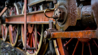 Rusted train engine bokeh depth - wheel free wallpaper