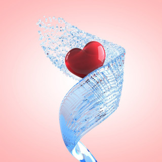 Heart glass vase water wave - water free wallpaper for tablet