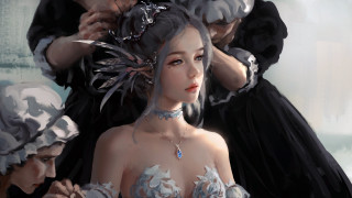 Woman man feathered hat fantasy - hat free wallpaper for desktop