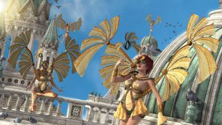 Dark skinned woman bird shoulder - a woman in a costume free wallpaper