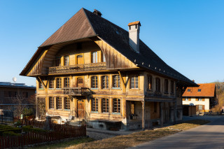 Wooden house black roof brown - free architecture wallpaper