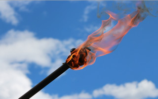 Fire blue sky clouds desert - free new year wallpaper for desktop