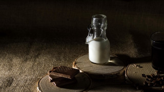 Milk chocolate coffee table photorealism - food photography free wallpaper for desktop