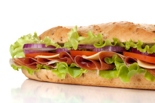 Sub sandwich lettuce tomato meat 2 - tomato free wallpaper