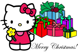 Hello kitty presents merry christmas - a merry christmas free wallpaper
