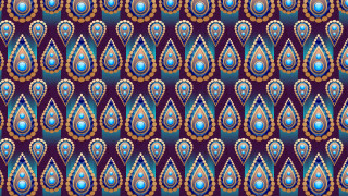 Blue gold pattern silk screen - qajar art free wallpaper for desktop
