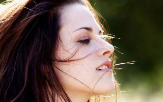 Woman blowing hair closed eyes - clarice beckett free wallpaper for desktop