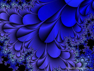 Blue fractal background stars bubbles - edge free wallpaper