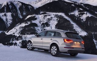 Silver car snowy mountain forest - a snowy mountain free wallpaper