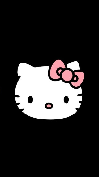 Hello kitty black background pink - free cats wallpaper for mobile