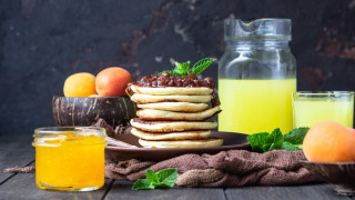 Pancakes fruit juice table cloth - orange juice free wallpaper