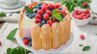 Berry mint cake tea rococo - a cake free wallpaper
