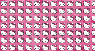 Pink background hello kitty heads - pop surrealism free wallpaper