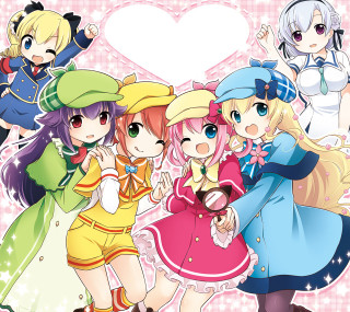 Anime girls heart background pink - a heart free wallpaper for tablet