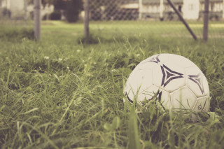 Soccer ball grass fence building - a chain link fence free wallpaper