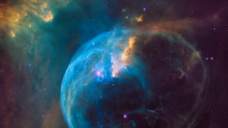 Blue gas space stars dust - free stars wallpaper