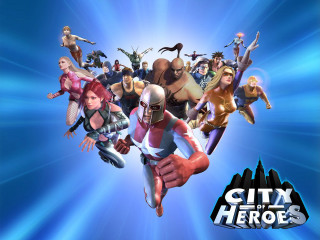 Hero group city blue light - animated character free wallpaper