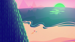 Beach green pink sky ocean - sky free wallpaper for desktop