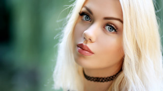 Blonde blue eyes choker portrait - anna maria barbara abesch free wallpaper for desktop