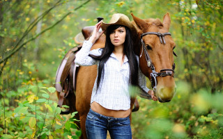 Cowgirl horse woods outdoors denim - a cowboy hat free wallpaper for desktop