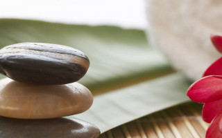 Rock flower leaf stone sculpture - an abstract sculpture free wallpaper