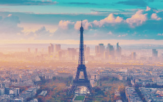 Eiffel tower paris cityscape sunset - paris school free wallpaper