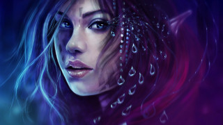 Woman blue eyes chain fantasy - charlie bowater free wallpaper