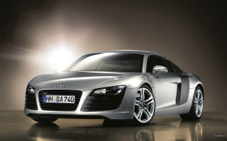 Silver sports car spotlight photorealism - shining free wallpaper