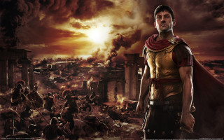 Roman man cityscape smoke dusk - a sky full free wallpaper