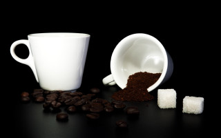 Coffee sugar cubes table black - product photography free wallpaper