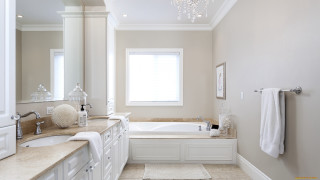 Bathroom tub sink window chandelier - a chandelier free wallpaper