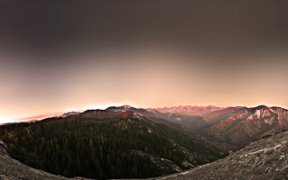 Mountain range trees cloudy sky 4 - matte painting free wallpaper for desktop