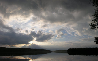Lake clouds tree sunbeam matte - bracha l. ettinger free wallpaper