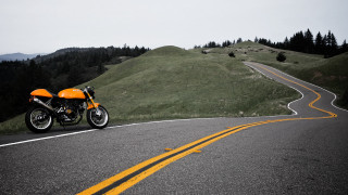 Motorcycle road hill curve trees - the hill free wallpaper