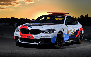 White bmw red blue stripe - free sunset wallpaper