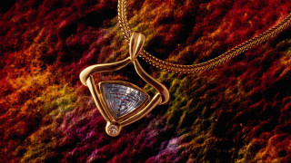 Gold necklace triangular pendant colorful - triangular free wallpaper