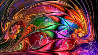 Colorful abstract swirly black glow - a colorful abstract background free wallpaper