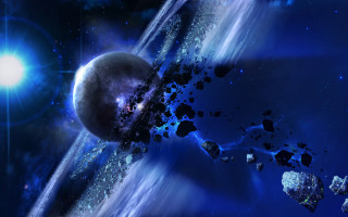 Space blue planet star matte - a blue planet free wallpaper