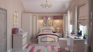 Bedroom arts and crafts blue - desk free wallpaper