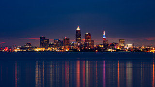 Tokyo skyline reflection night city - a reflection of the water free wallpaper