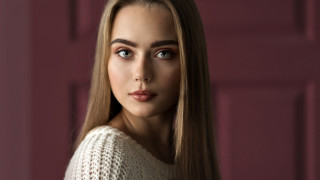 Long hair pink wall portrait - a pink wall free wallpaper