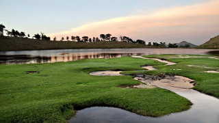 Grassy pond hills sunset landscape - breyten breytenbach free wallpaper