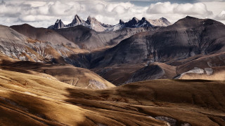 Mountain range snow capped cloudy 2 - charles angrand free wallpaper