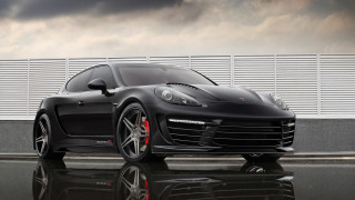 Black sports car wet road 2 - a wet road free wallpaper