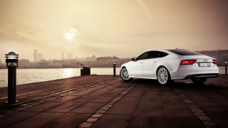 White car pier water city 2 - a pier next free wallpaper