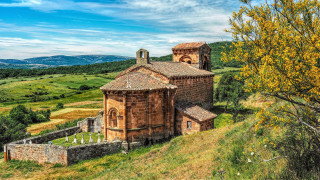 Church hill valley mountains architecture - a view of a valley and mountains free wallpaper